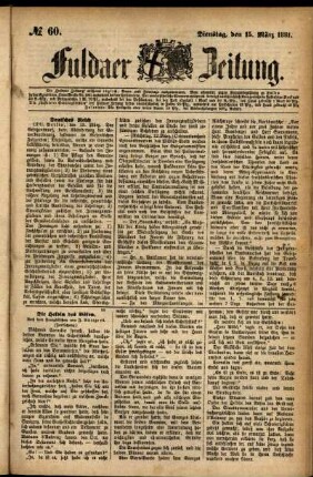 Ausgabe vom Dienstag, den 15. März 1881.