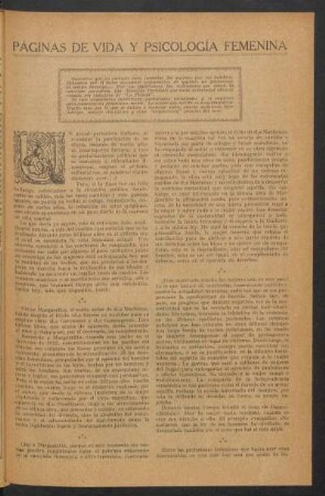 Páginas de vida y psicología femenina