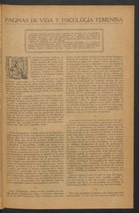 Páginas de vida y psicología femenina