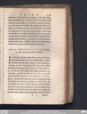 Alla Principessa Di Salerno, & alla Marchesa della Padula.