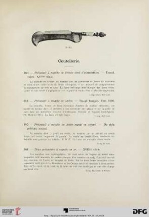 Coutellerie (No. 864-938)