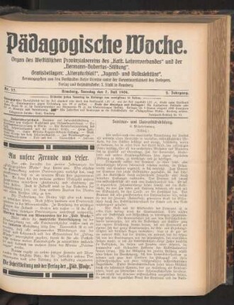 Seminar- und Universitätsbildung : (Schluß)
