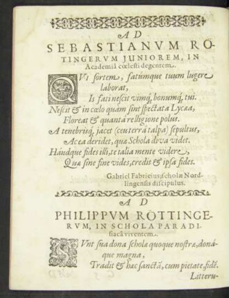 Ad Philippum Röttingerum ...