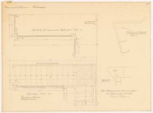 Wohnhaus Böhmer, Heidelberg: Treppe: Grundriss 1:10; Treppengeländer: Grundriss 1:10; Stufenprofil 1:1