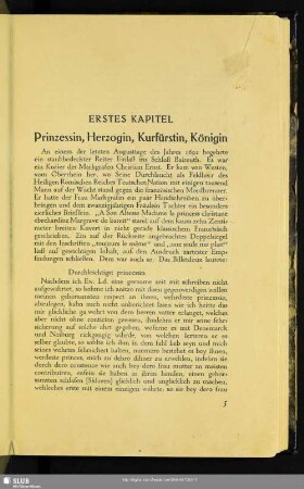 Erstes Kapitel. Prinzessin, Herzogin, Kurfürstin, Königin