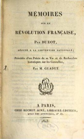 Mémoires sur la révolution française