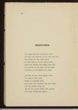 Vorbereitungen / Stefan George