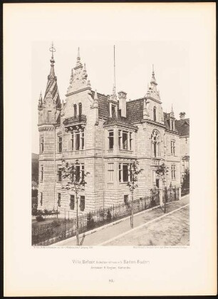 Villa Belzer, Baden-Baden: Ansicht (aus: Moderne Neubauten, 1.Jg., 1894, hrsg. W. Kick)