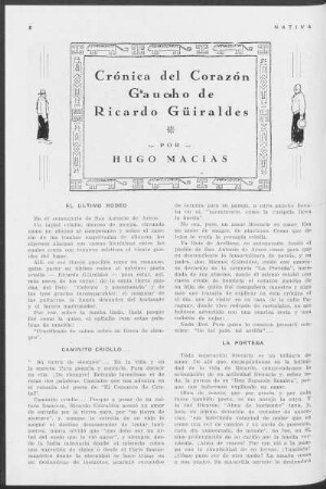 Crónica del Corazón Gaucho de Ricardo Güiraldes