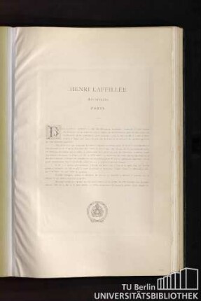 Henri Laffillée. Architecte, Paris.