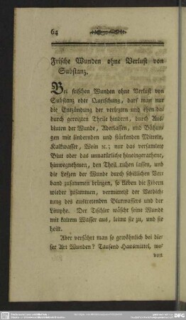 Frische Wunden ohne Verlust von Substanz