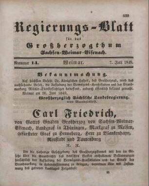 Nr. 14 : 7. Juli 1849
