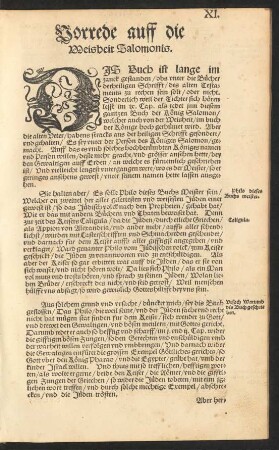 Vorrede auff die Weisheit Salomonis.