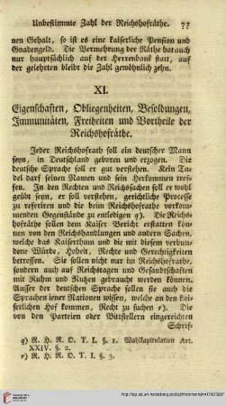 XI. Eigenschaften, Obliegenheiten, Besoldungen [...]