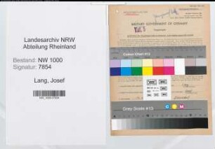 Entnazifizierung Josef Lang, geb. 14.11.1895 (Beamter)