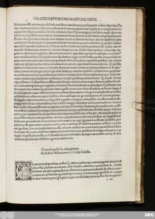 Oratio Lepidi Cn. ad populum. Ex Libris Historiarum. C. Crispi Salustii.