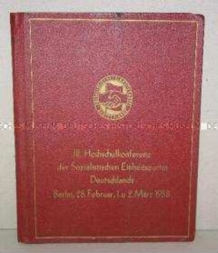 Konferenzmappe zur III. Hochschulkonferenz der SED (ohne Inhalt)