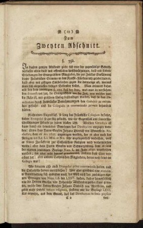 Zum Zweyten Abschnitt.