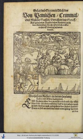 Von Peinlichen Criminal Und Malefitz Sachen, Gerichten und Straff
