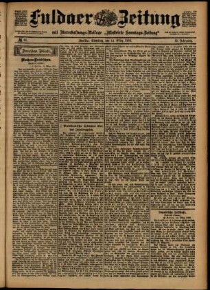 Zweite Ausgabe vom Samstag, den 14. März 1903.