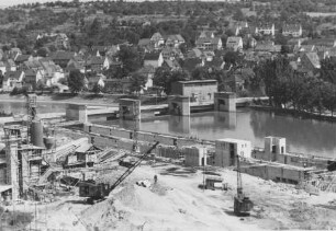 Doppelschleuse Hofen/Neckar im Bau