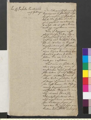 Brief von Goethe, Johann Wolfgang von an Sartorius, Georg