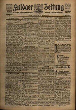 Dritte Ausgabe vom Samstag, den 12. Februar 1910.
