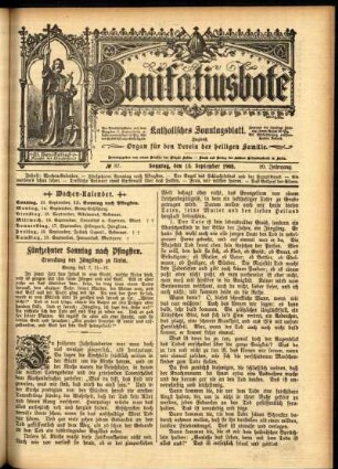 Erste Ausgabe vom Sonntag, den 13. September 1903.