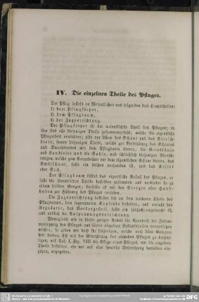IV. Die einzelnen Theile des Pfluges