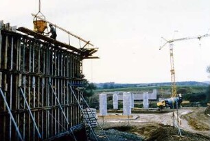Bauwerk 621, Mühlbachtalbrücke Widerlager, Pfeiler, Schalung