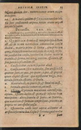 De caussis. Cap. III.