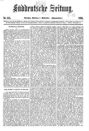 Süddeutsche Zeitung. Morgenblatt. 1861,9/12