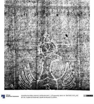 Heraldischer Adler, bekrönt, mit Brustschild: [...] (Fragment)