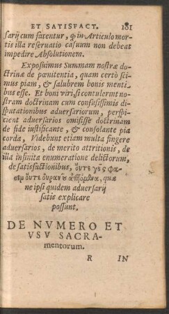 De Numero Et Usu Sacramentorum.
