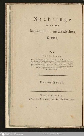 Versuch einer praktischen Nosologie der Fieber