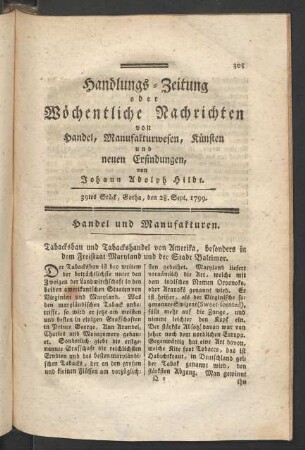39tes Stück, Gotha, den 28. September 1799.