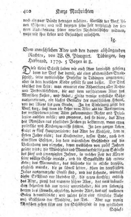 Vom menschlichen Alter, und den davon abhängenden Rechten.