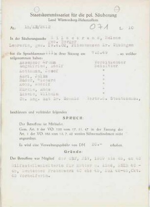 Hildebrand, Helene, geb. Berger