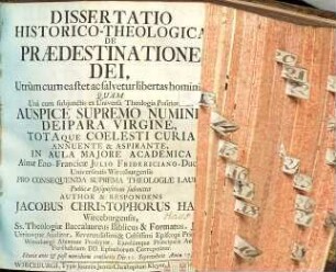 Dissertatio Historico-Theologica De Praedestinatione Dei, Utrùm cum ea stet ac salvetur libertas hominis