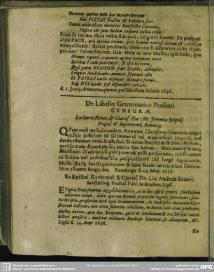 De Libello Grammatico Praesenti Censurae