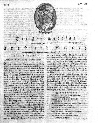 Nro. 21, Dienstag, den 29. Januar 1805