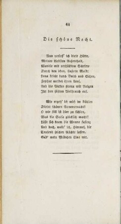 Die schöne Nacht.