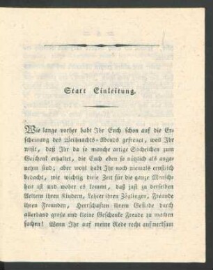 Statt Einleitung.
