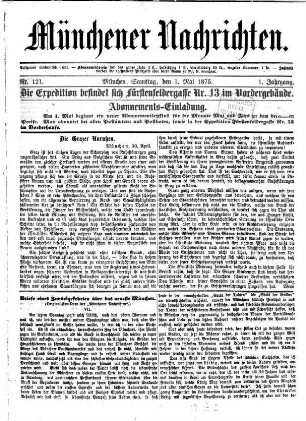 Münchener Nachrichten. 1875 = Jg. 1, 5 - 8