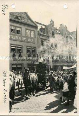 Festumzug zur 750-Jahr-Feier des Mansfelder Kupferschieferbergbaus in Eisleben