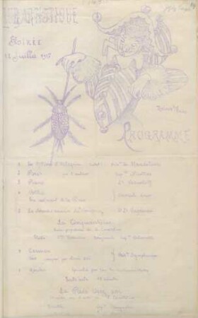 Club artistique : soirée du 12 Juillet 1917 ; programme