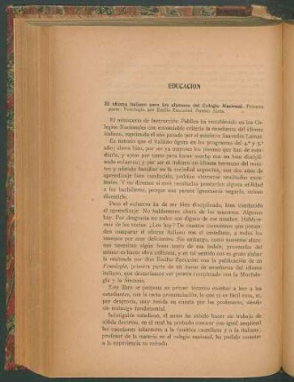 El idioma italiano para los alumnos del Colegio Nacional