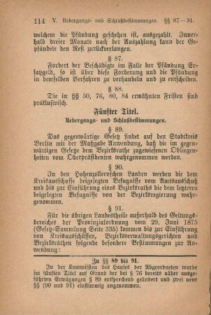 Fünfter Titel. Uebergangs- und Schlußbestimmungen.