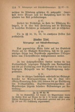 Fünfter Titel. Uebergangs- und Schlußbestimmungen.
