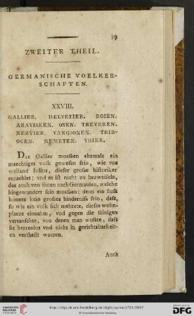 Zweiter Theil: Germanische Voelkerschaften